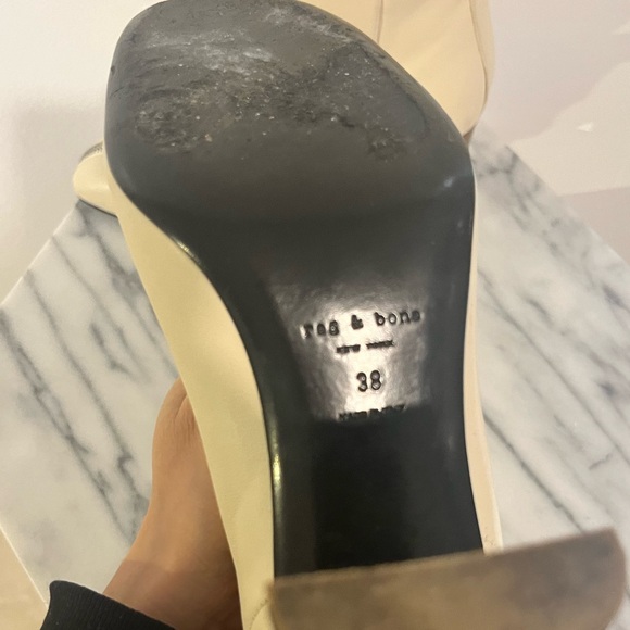 Rag & Bone Ellis Cream Leather Tabi Style High boots with Zipper 38 / 8.5 $770 - Picture 8 of 13